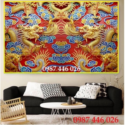 Tranh gạch rồng phương vàng HP9733