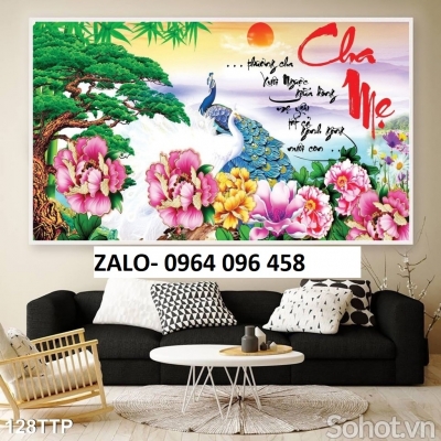 Tranh gạch 3d ốp tường tranh chim công - SKMN6