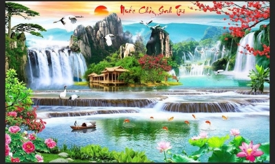 Gạch 3D - Phong cảnh thiên nhiên giao hòa