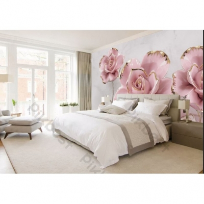 Tranh gạch 3d ốp tường hoa hồng - 722C