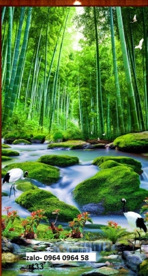 Tranh gạch 3d ốp tường phong cảnh khổ đứng - 689CVV