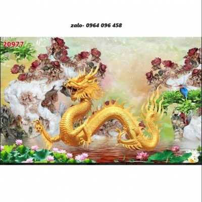 Tranh gạch 3d rồng phượng - CVX4