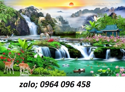 Tranh gạch men 3d phong cảnh đồng quê - KMN98