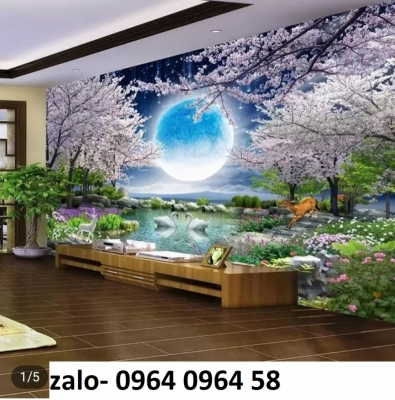 Tranh gạch 3d phong cảnh đồng quê sông núi - NXC43