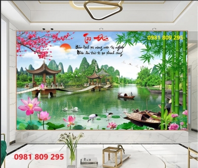 Gạch 3d trang trí , gạch ốp tường phong cảnh