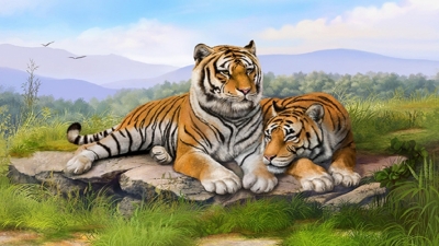 Tranh hổ - tranh gạch 3d con hổ - 871AP