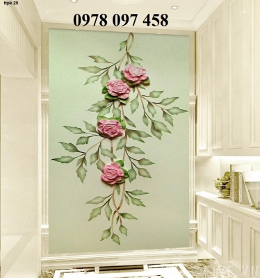 Tranh gạch bình hoa ốp tường