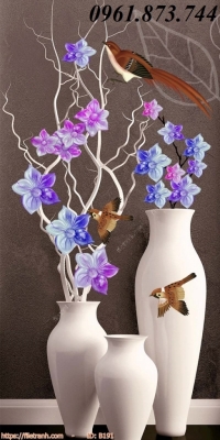 Tranh 3D bình hoa-Tranh treo tường