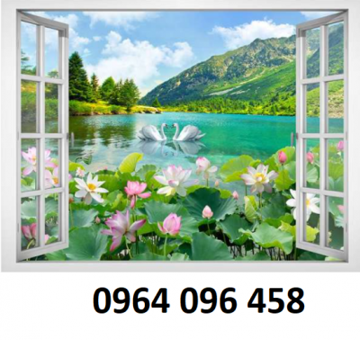 tranh 3d cửa sổ - tranh gạch 3d - DNM87