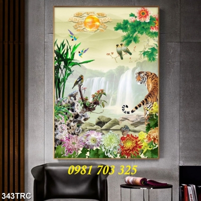 Tranh gạch hổ 3D trang trí