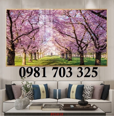 Gạch tranh hoa đào 3D dán tường