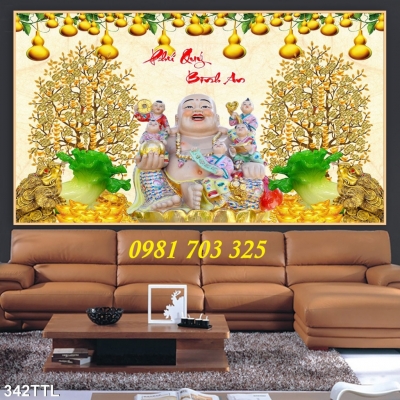 tranh cây kim tiền, gạch tranh 3D