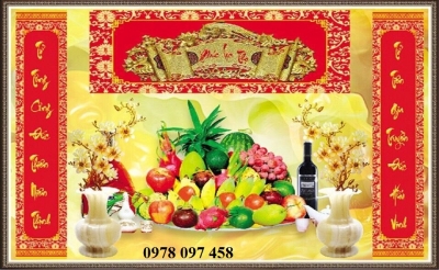 Tranh 3D phòng thờ-