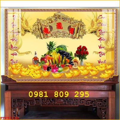Gạch tranh trang trí ban thờ