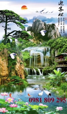 Gạch tranh sơn thủy hữu tình