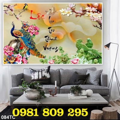 Gạch tranh chim công - tranh ốp phòng ngủ HSFG8