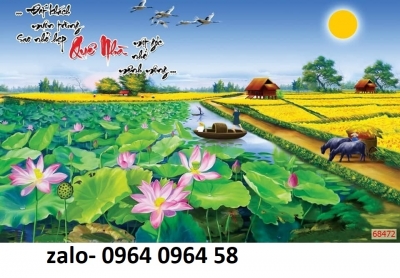 Tranh gạch 3d ốp tường phong cảnh đồng quê 3d - 888CV