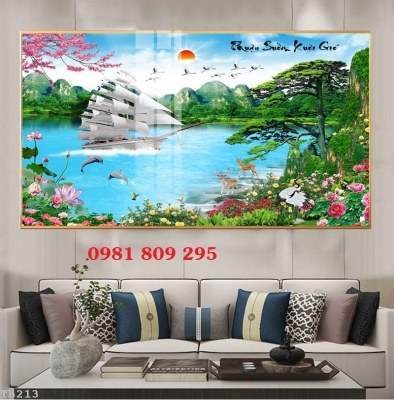 Mẫu tranh gạch thuyền buồm - gạch 3d HP843