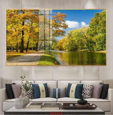 Tranh gạch phong cảnh lá vàng