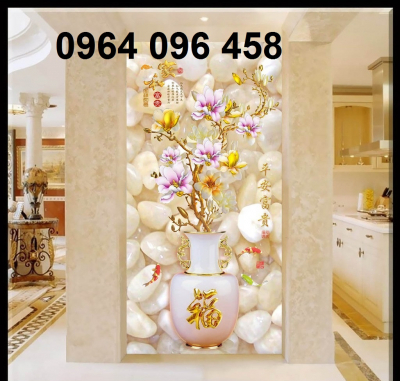 tranh bình hoa - gạch tranh 3d
