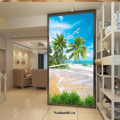 Tranh phong cảnh-Tranh gạch 3D bãi biển