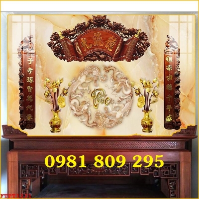 Gạch tranh ốp tường ban thờ đẹp HP338