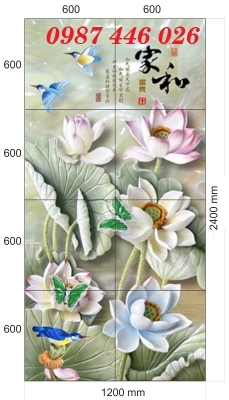 Gạch tranh hoa sen 3d đẹp HP834