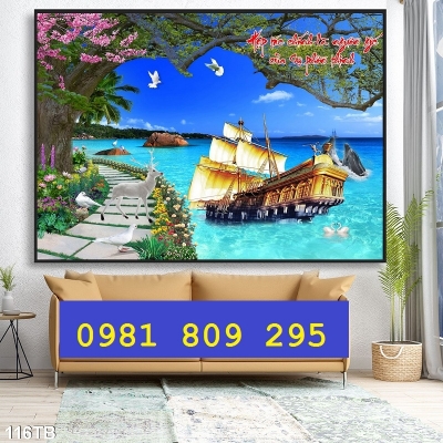 Gạch tranh thuyền buồm cao cấp