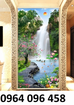 Tranh gạch 3d phong cảnh khổ đứng - DBBVN8
