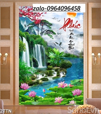 Tranh gạch 3d phong cảnh khổ đứng - JHCGV89