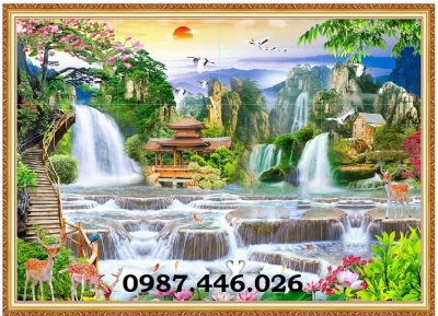 Tranh gạch thác nước HP76