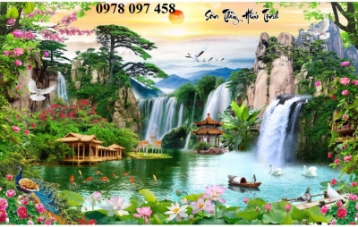 Tranh gạch men phòng khách