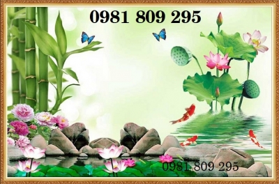 tranh 3d hoaa sen - tranh gạch