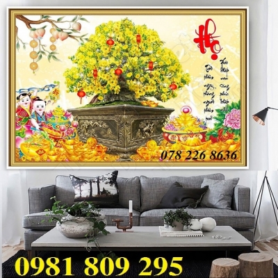 Gạch tranh cây mai - gạch 3d