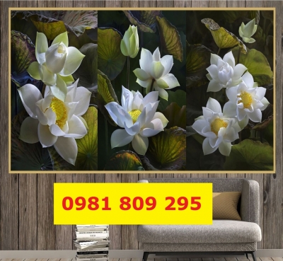 Gạch tranh trang trí tường hoa sen HG3424