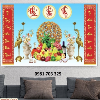 tranh 3D phòng thờ, gạch tranh ốp tường