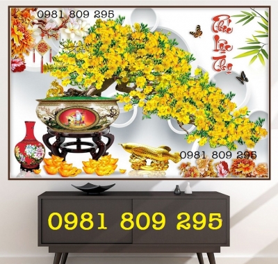 Tranh gạch 3d mai vàng đẹp HP8588