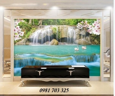 Tranh gạch 3D suối nước