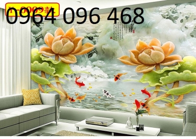 Tranh gạch ốp tường 3d hoa sen - CNNM9