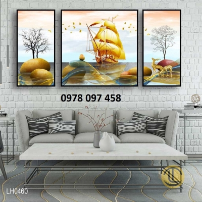 Gạch tranh 3D - tranh thuận buồm xuôi gió