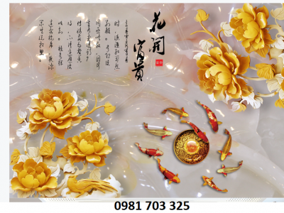 Gạch tranh cá chép-tranh gạch men ốp tường