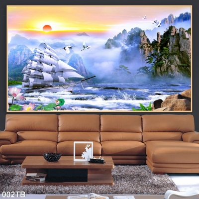 Tranh 3D- Tranh gạch thuận buồm xuôi gió