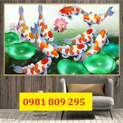 Gạch tranh cá chép vàng HP9734