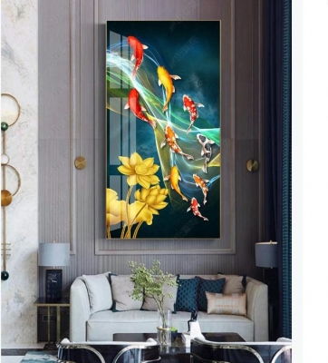 Gạch ốp tường 3d cá chép