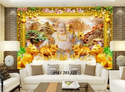 Gạch tranh 3D- tranh phật di lặc