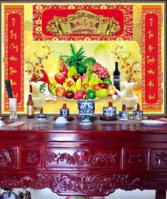 Tranh gạch 3d ốp tường phòng thờ - DXCV63