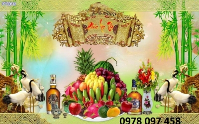 Tranh dán tường phòng thờ - gạch tranh 3D