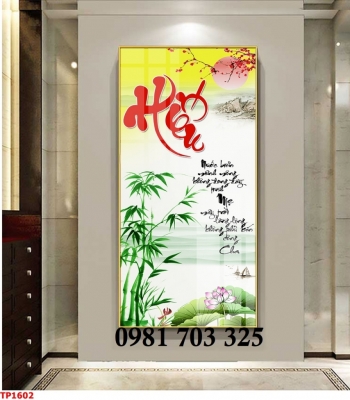 Gạch tranh thư pháp 3D ốp tường