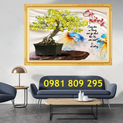 Gạch tranh hoa mai Lộc vàng  HO9999