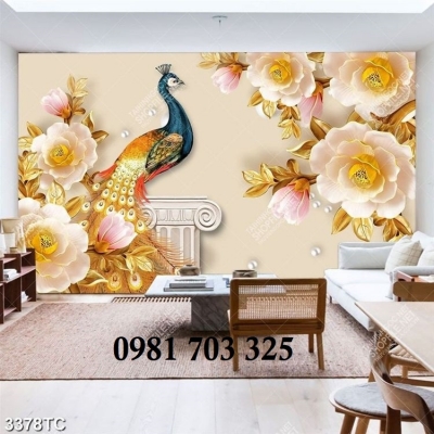 Tranh gạch mẫu đơn trang trí